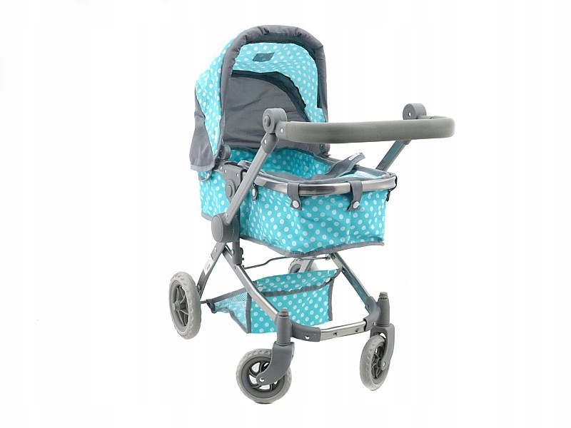 Wózek głęboki daszek kosz nosidełko torba 3w1 Kolor dominujący odcienie niebieskiego