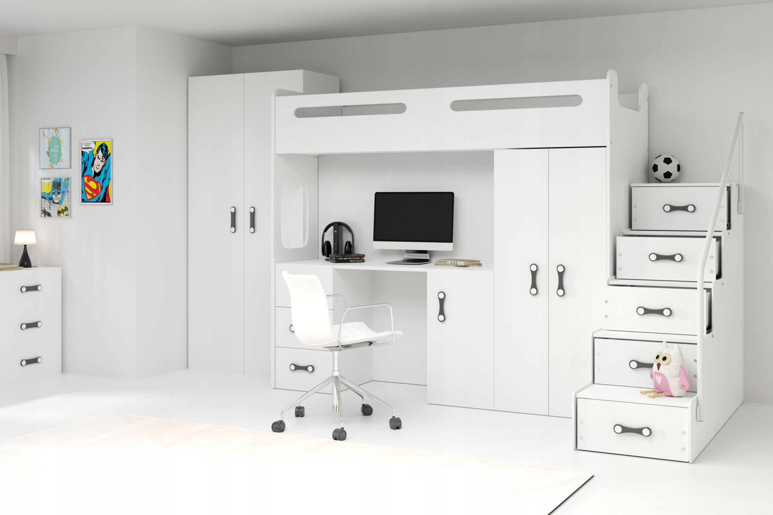 Łóżko piętrowe +Szafa Max 4 200x80 z biurkiem Typ łóżko piętrowe