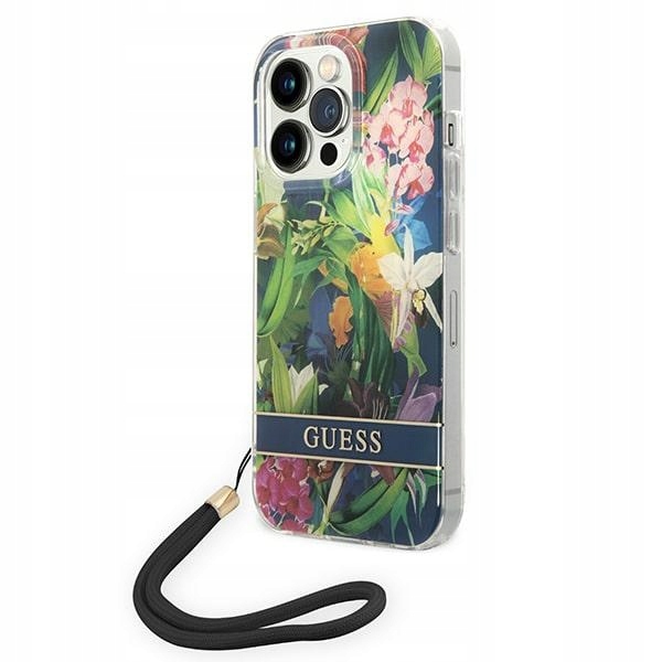 Guess GUOHCP14XHFLSB iPhone 14 Pro Max 6,7" modrý/modrý hardcase Flower
