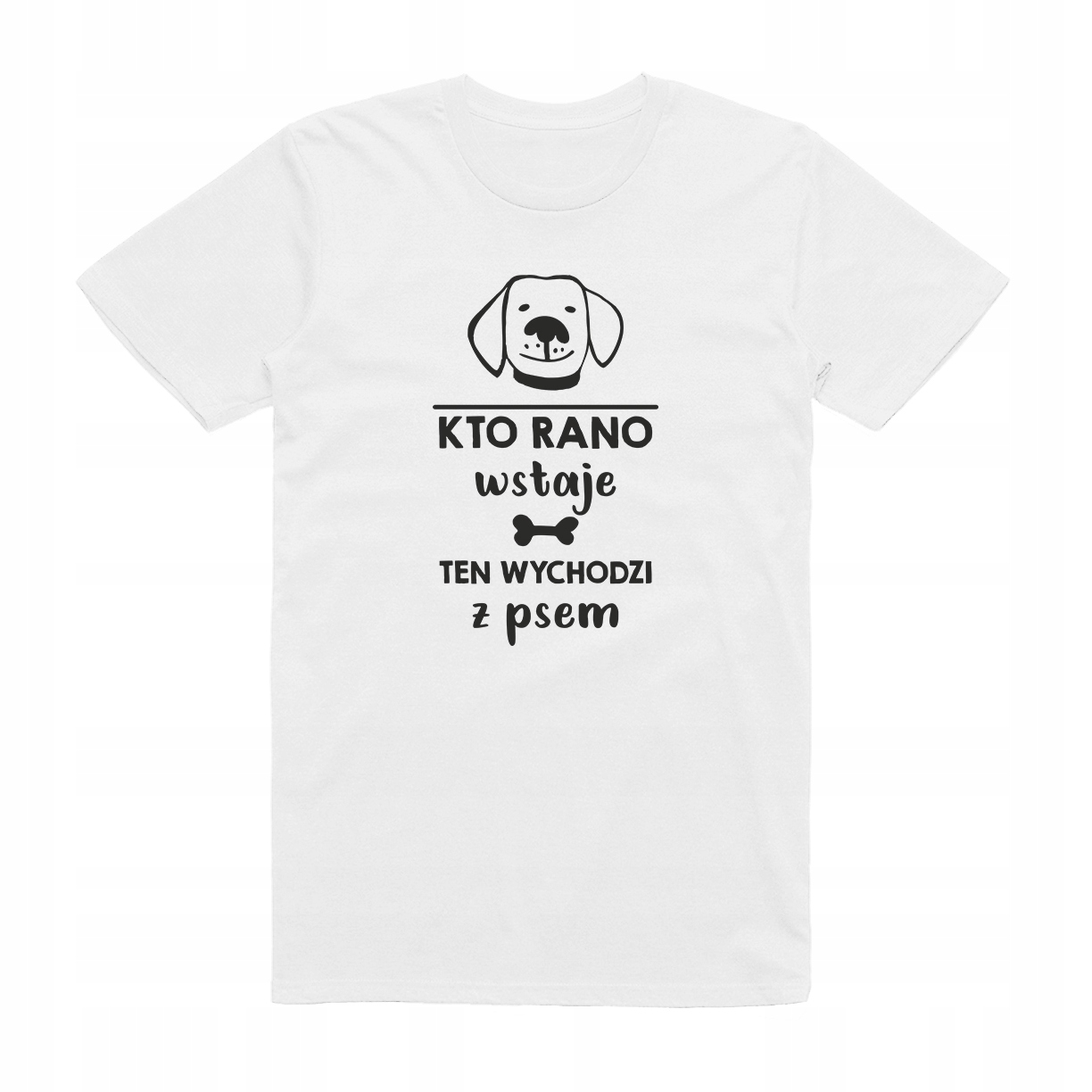 

S - Koszulka T-shirt Rano Wstaje Wychodzi Z Psem