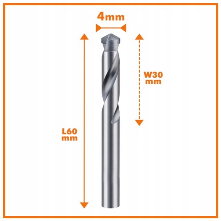 WIERTŁO METALU 4.0 mm WĘGLIK SPIEKANY DO TWARDA STAL TYTAN ŻELIWO Rodzaj wiertła centrujące