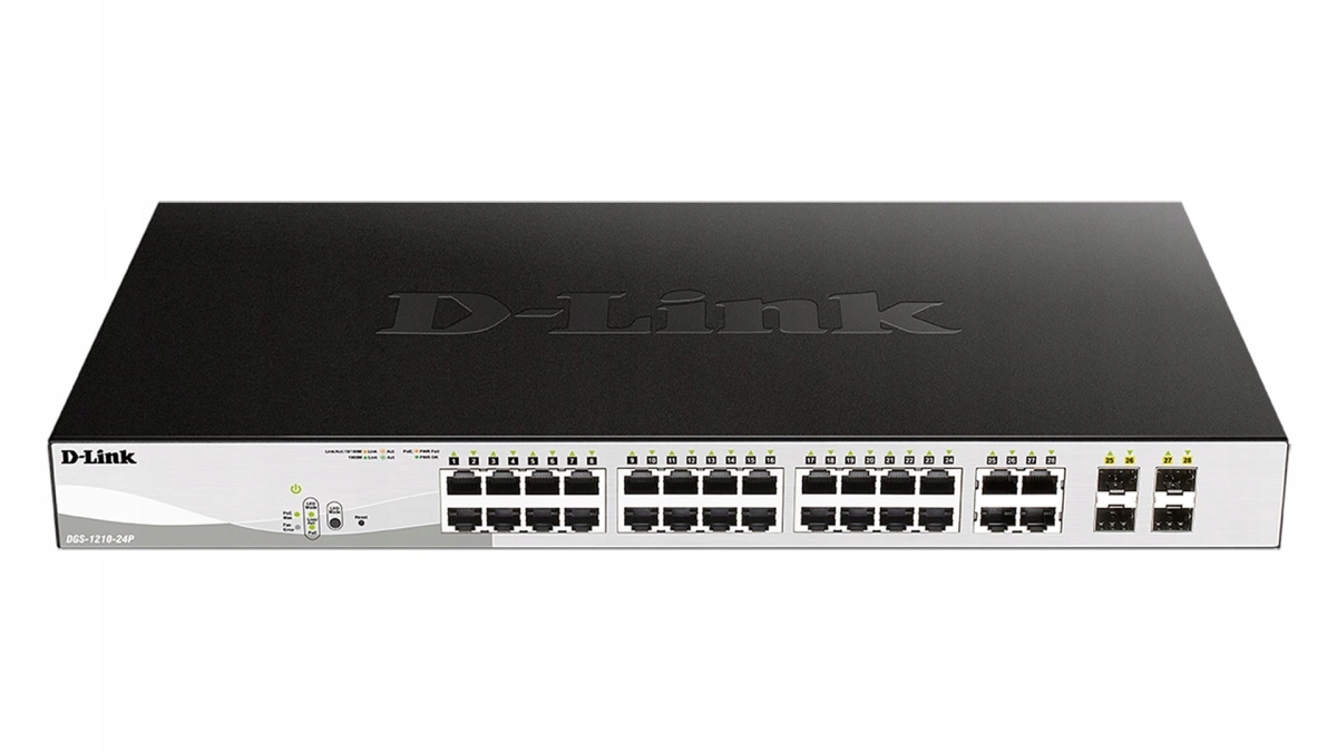 D-Link DGS-1210-24P, 24 PoE 10/100/1000 Base-T port 4 Tp/sfp Combo Ports