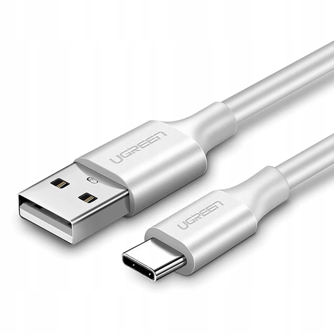 UGREEN Niklowany USB-C QC3,0 1m Biały
