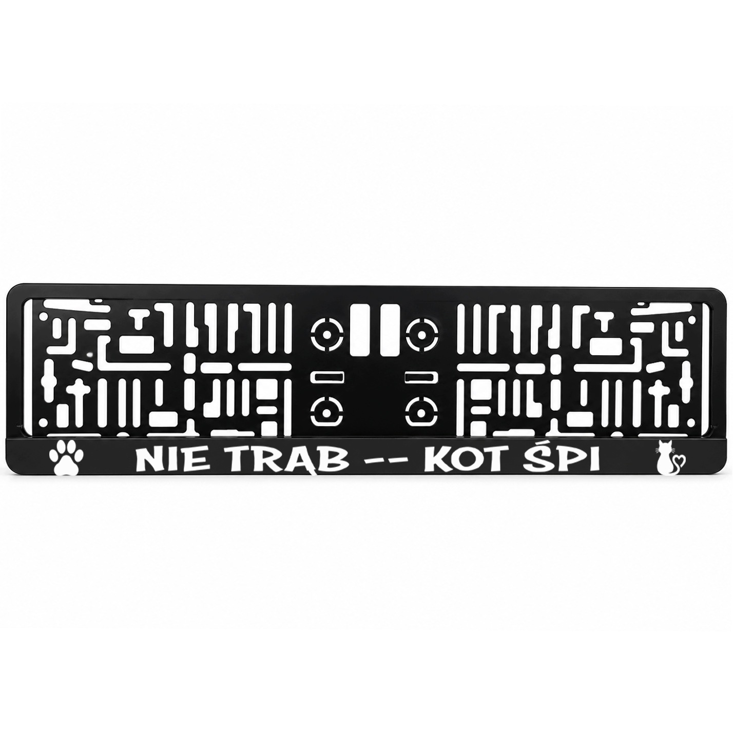 Ramka pod tablice rejestracyjną z nadrukiem Kociarze Kot Spi komplet 2 szt.