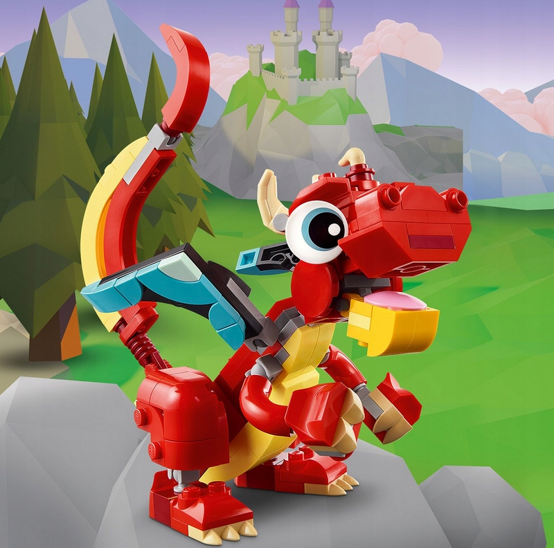 LEGO Creator Czerwony smok 31145 ZESTAW KLOCKÓW 3W1 NA PREZENT RYBA FENIKS Liczba elementów 149 szt.