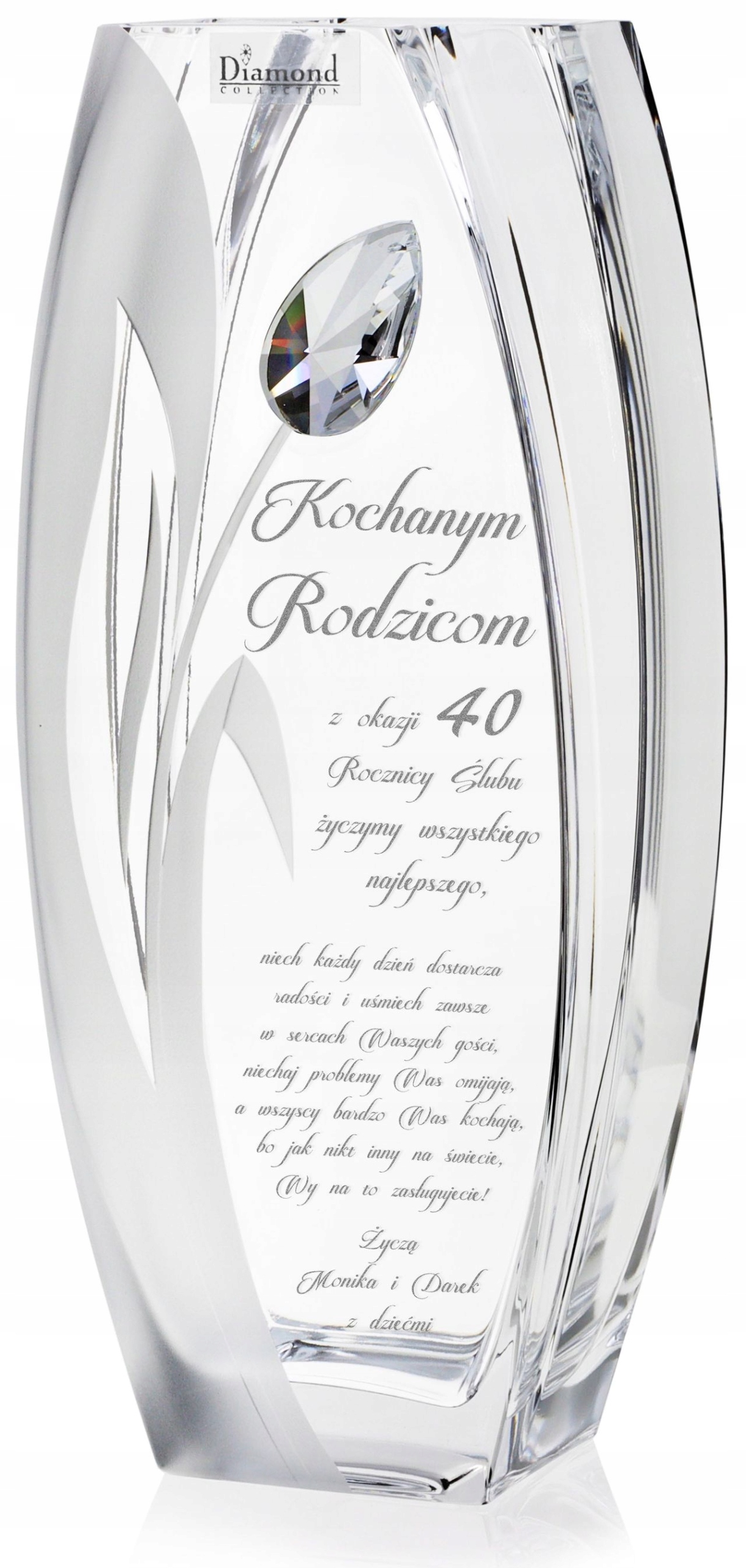 Váza s kryštálovým hranolom a Gravírovaním Swarovski 32 cm X2769