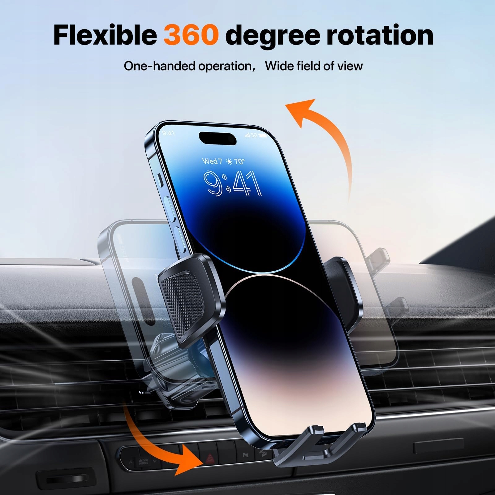 MIRACASE Uchwyt Samochodowy 360° Uniwersalny Do Telefonów 4-7 Calowych — miniatura 5