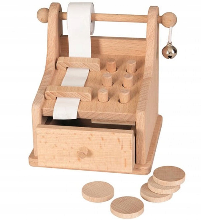 

AE18 drewniana zabawka kasa sklepowa Egmont Toys