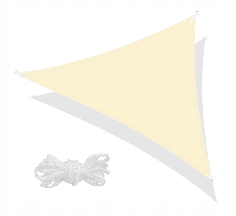 Żagiel Przeciwsłoneczny Ogrodowy Parasol Markiza Cień 3,5x3,5x3,5 m Kremowy