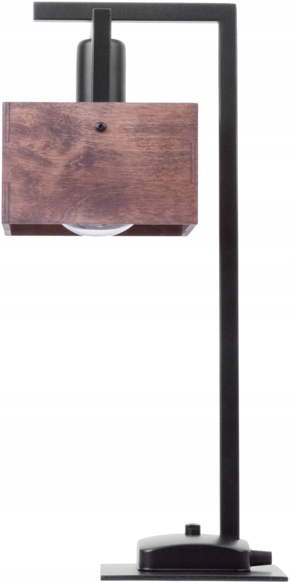 Dekoratívna stolová lampa čiernohnedá boho štvorcová s tienidlom Sigma