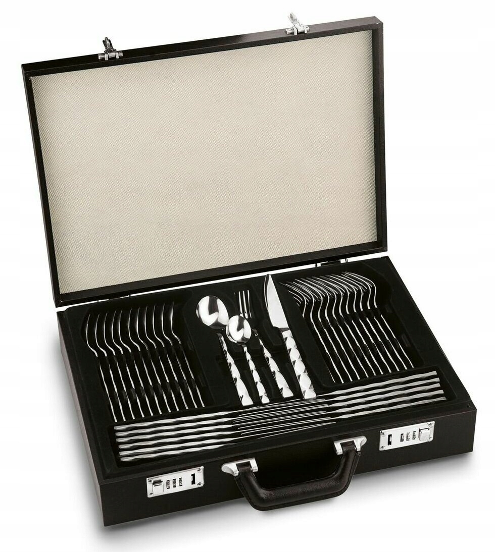 Walizka SZTUĆCE 72 el widelce łyżki noże Połysk Typ produktu wielorazowy