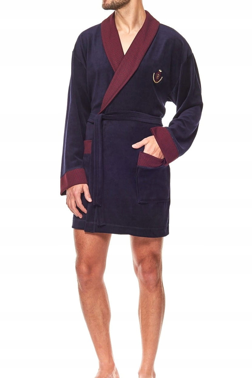 Pánský župan bonžurka L&L 9101 Bj tmavě modrý [Velikost 2XL]