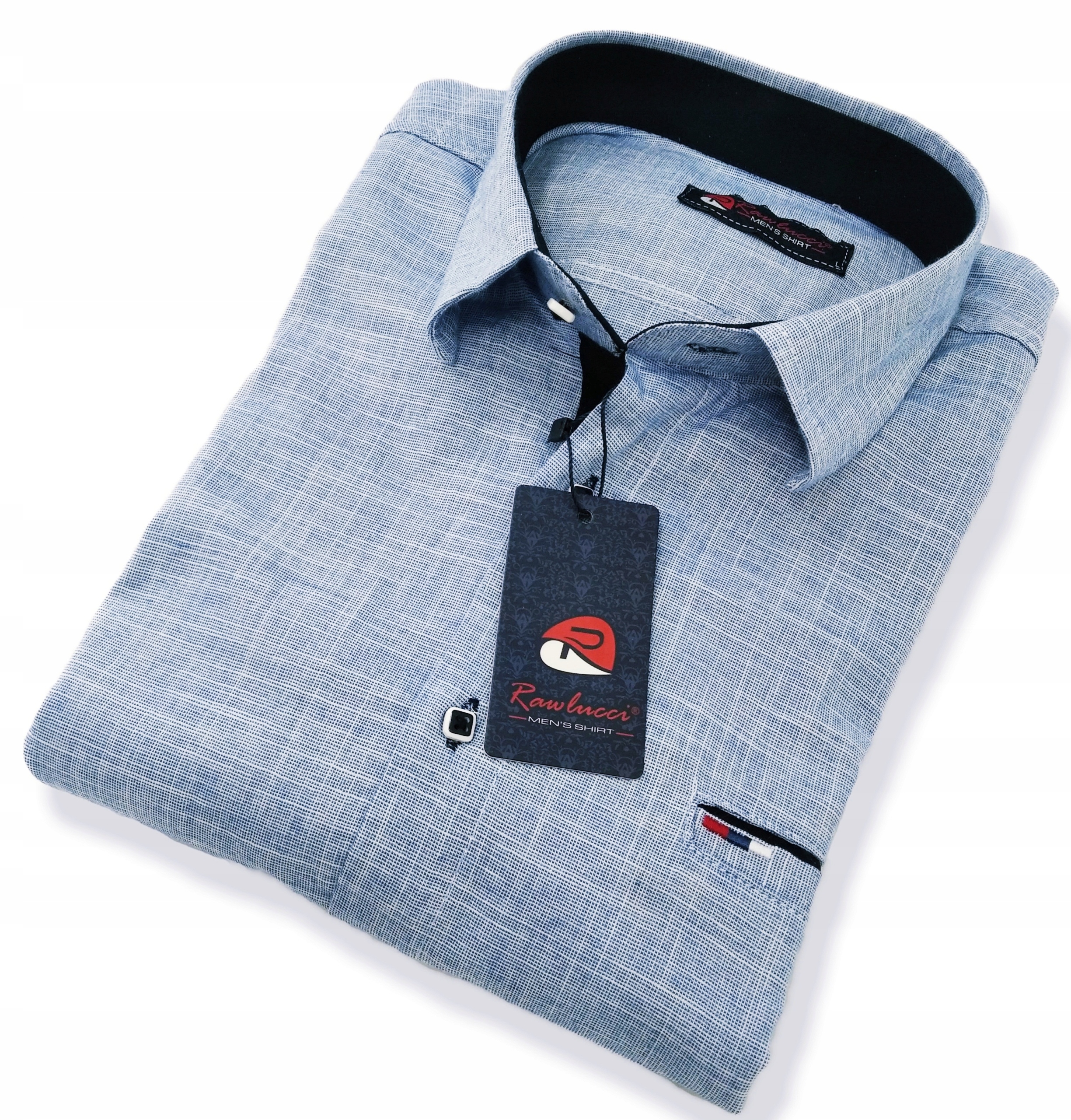 KOSZULA MĘSKA BŁĘKITNA SIGN 008 DŁUGI RĘKAW XXL Rodzaj kołnierzyka brak