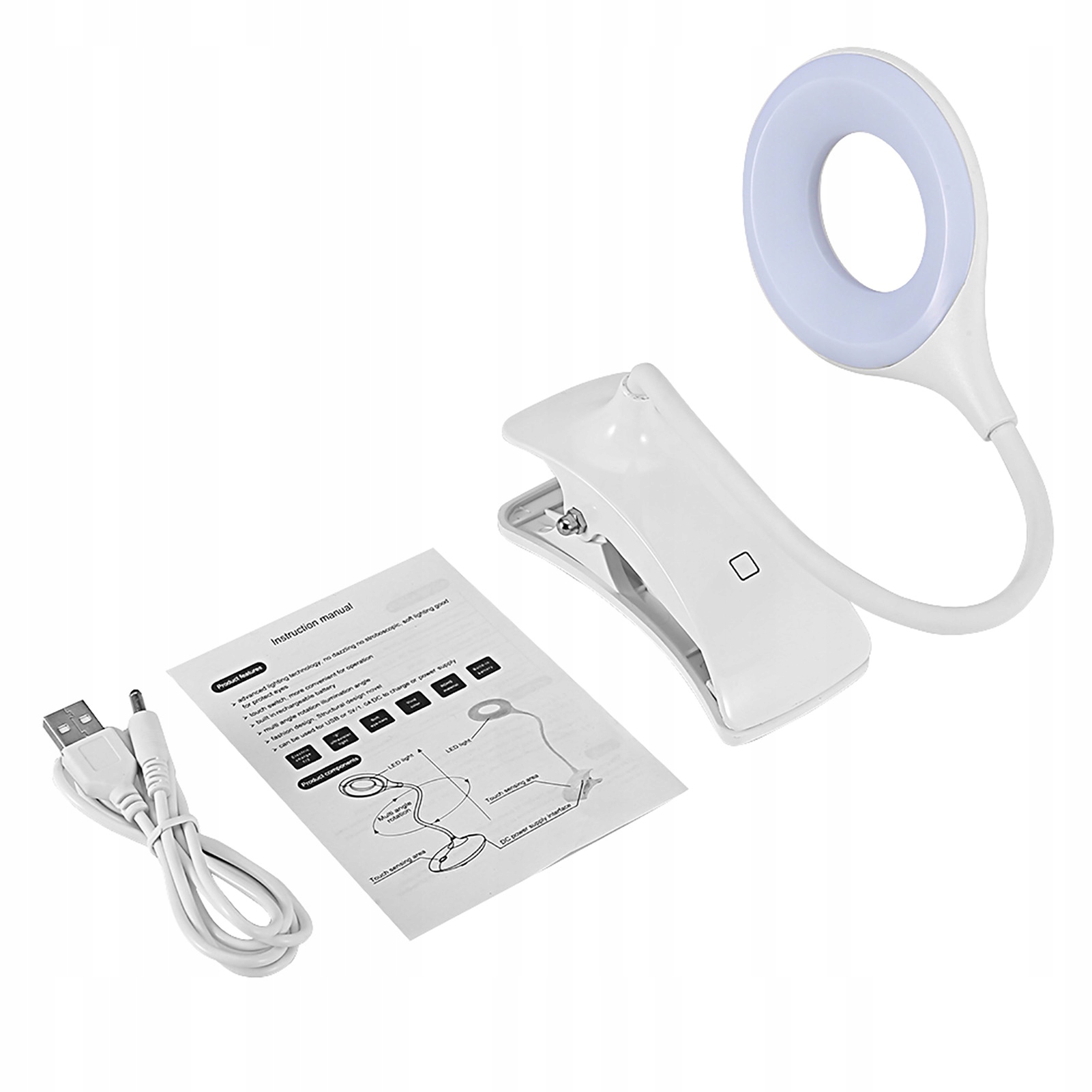 LAMPKA DO CZYTANIA LED Z KLIPSEM USB Tematyka, motyw brak