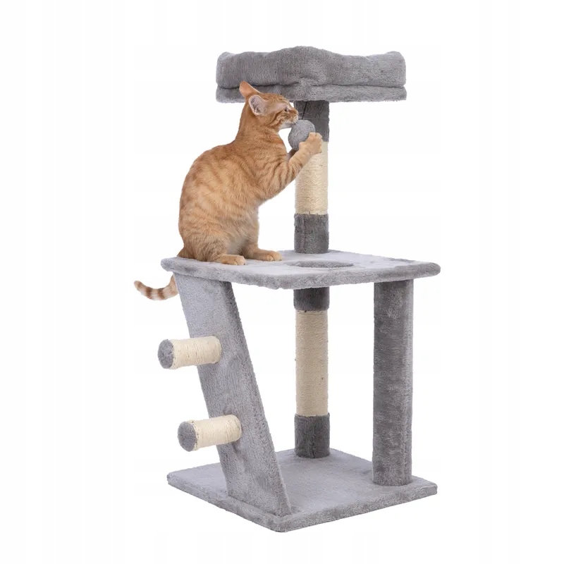 Levně Zooplus Basics Malý škrabák pro kočky Šedý 38x38x85 cm Malé kočky Koťata