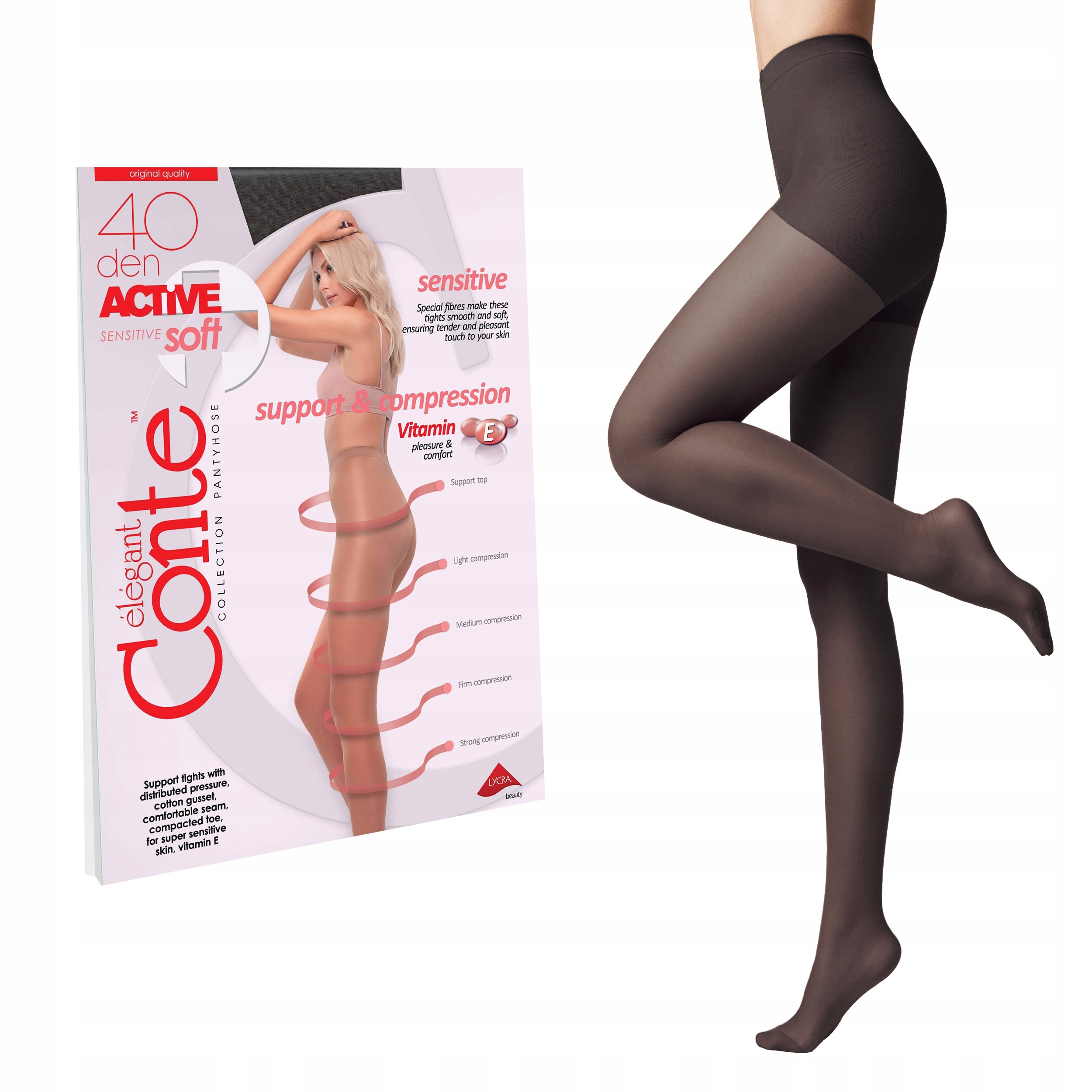 

Rajstopy dla skóry wrażliwej Active Soft 40 Lycra