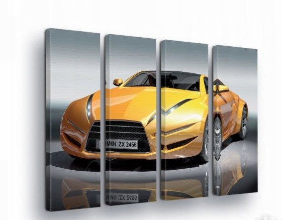 Obraz 120x100 Rýchlosť dynamika športový automobil žltý moderný dizajn