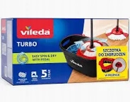 Mop Obrotowy Vileda Turbo Zestaw Mop Do Podłogi Wiadro Z Pedałem