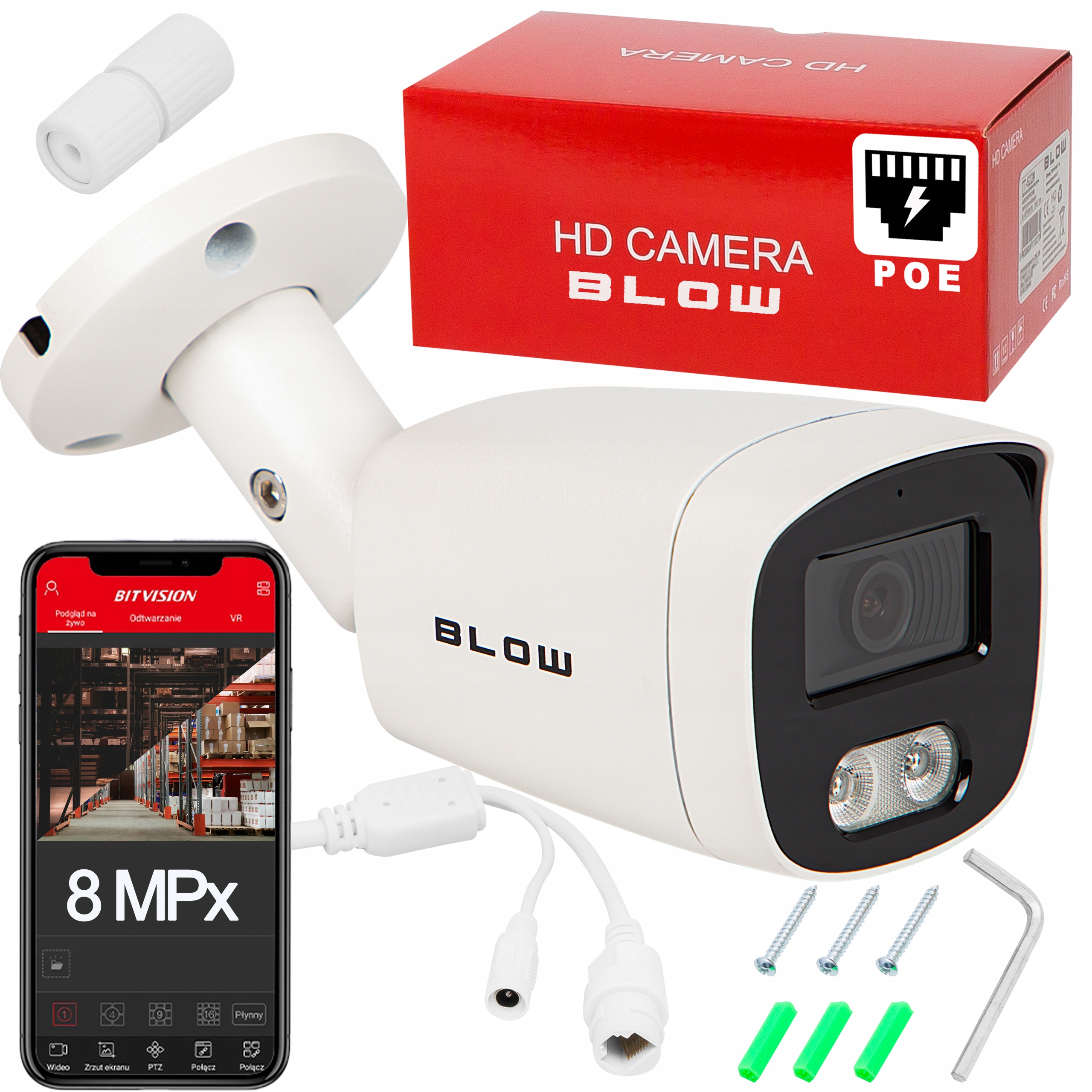 Venkovní Ip Kamera Poe 8MPx Metal IP67 HybridLight Ir+led 4K Metalová