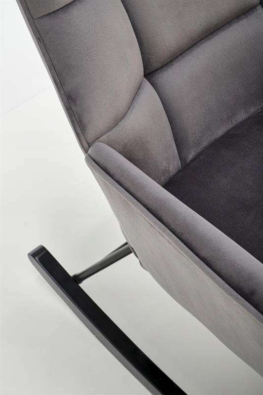 Wypoczynkowy Fotel Bujany BAZALTO szary welur Kolor korpusu czarny