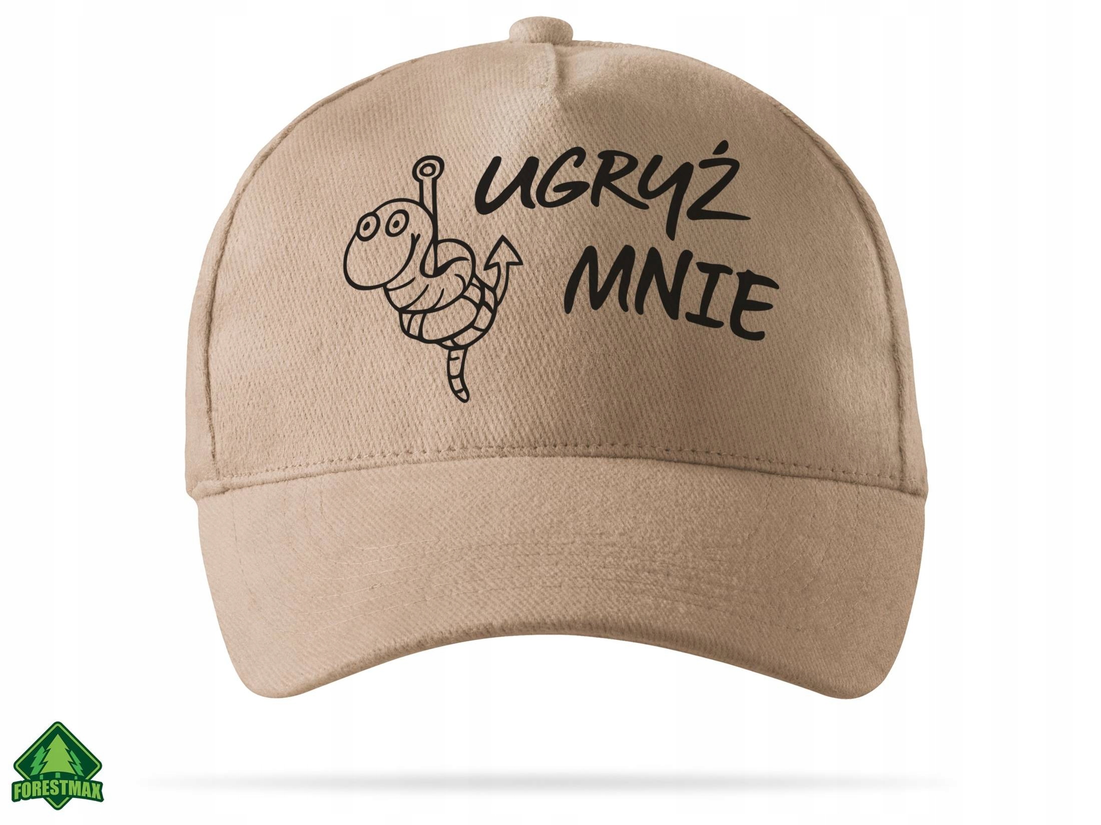 Czapka wędkarska z nadrukiem Ugryź mnie piaskowa Marka ForestMAX