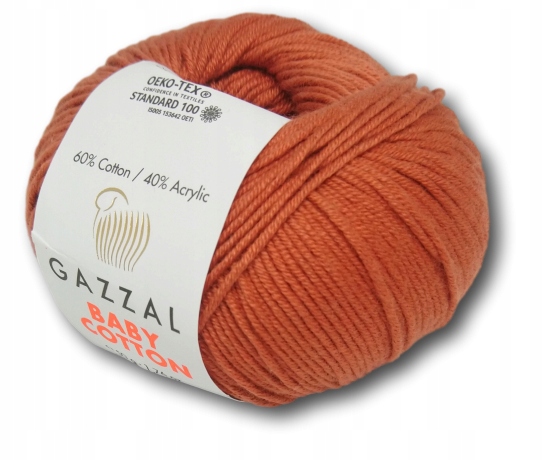 Włóczka Gazzal Baby Cotton 3454 miedziany