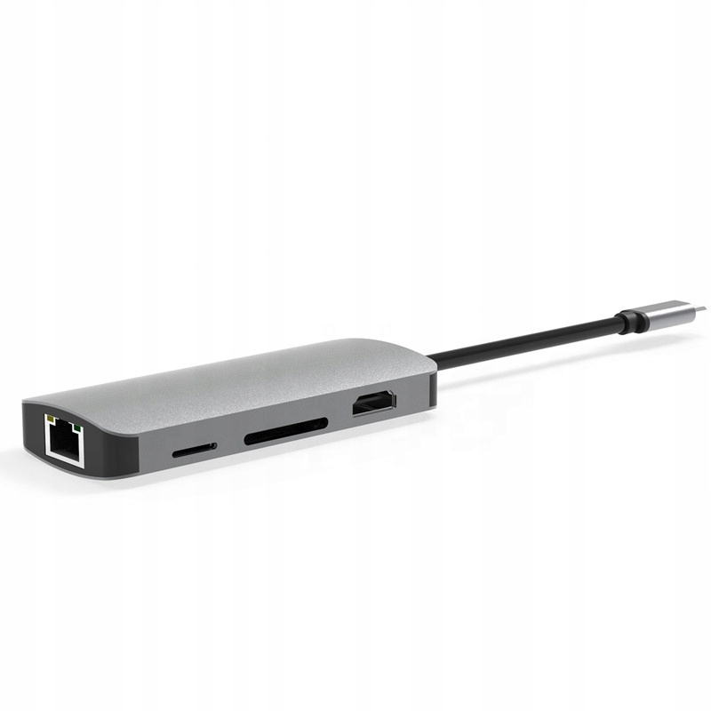 Hub 8w1 Stacja dokująca USB - C HDMI 4K SD do Macbook Pro/Air Zastosowanie USB, FireWire