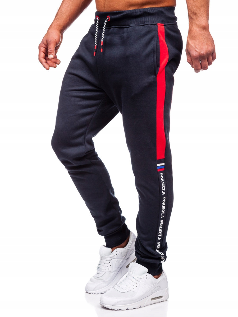 

Spodnie Męskie Dresowe Granatowe AM125 DENLEY_2XL