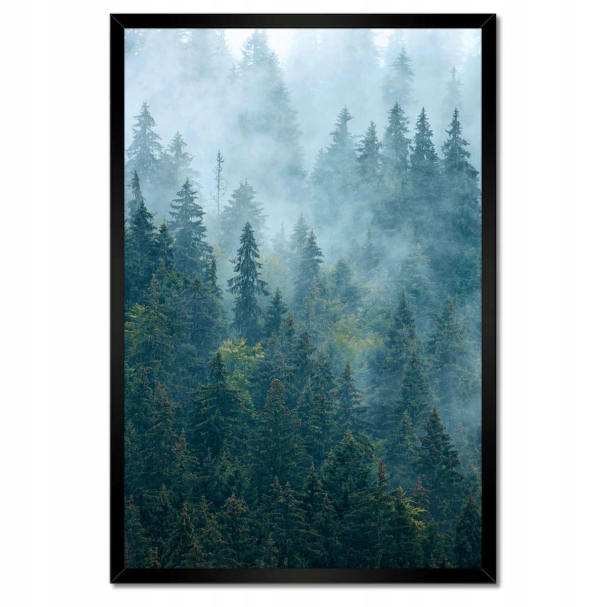 Plakát v černém rámu 40x60 Les v mlze Cestování