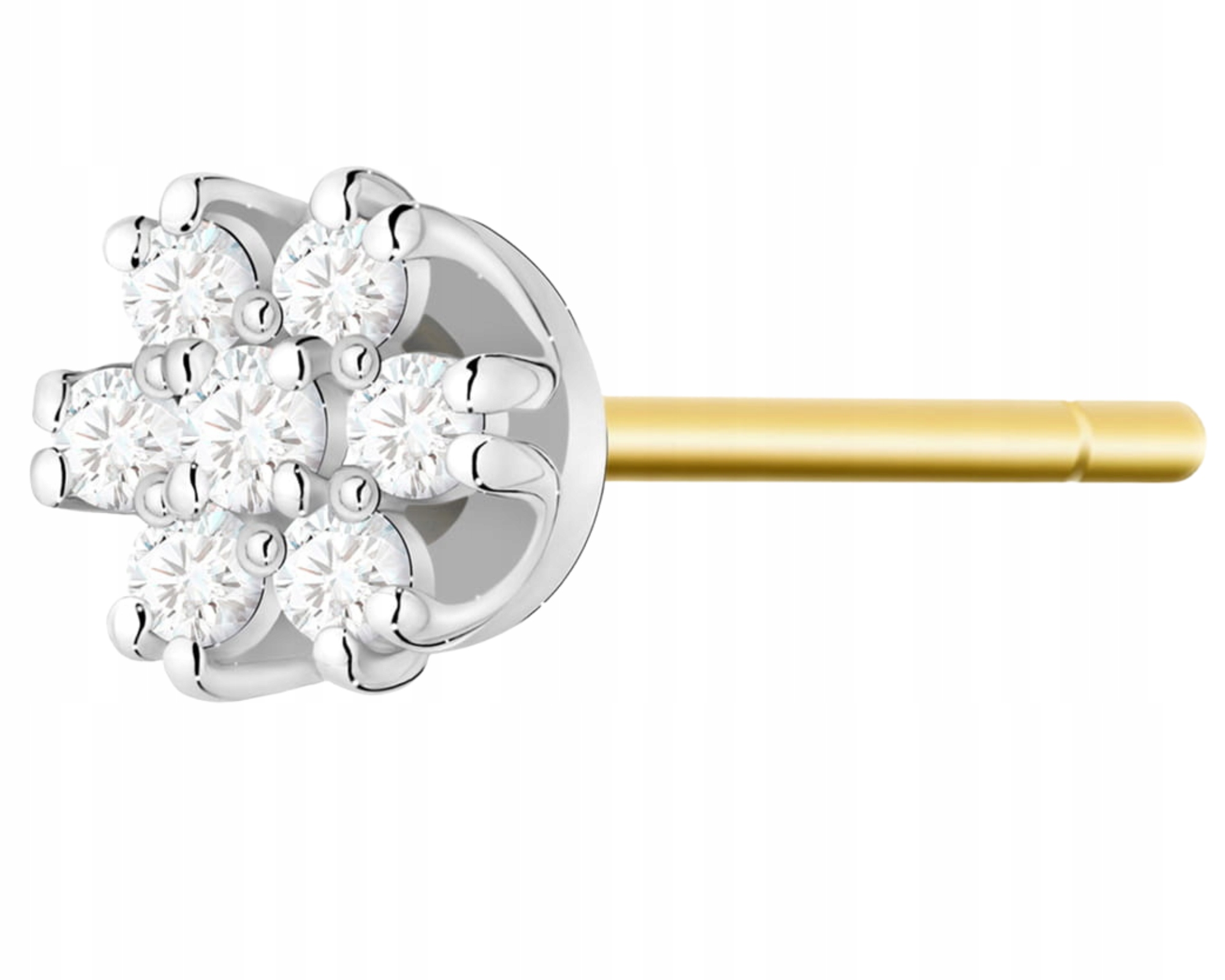 Zlatá Náušnice S Brilianty 1 Kus Tyčinka Zlato 585 Dárek Gravírování