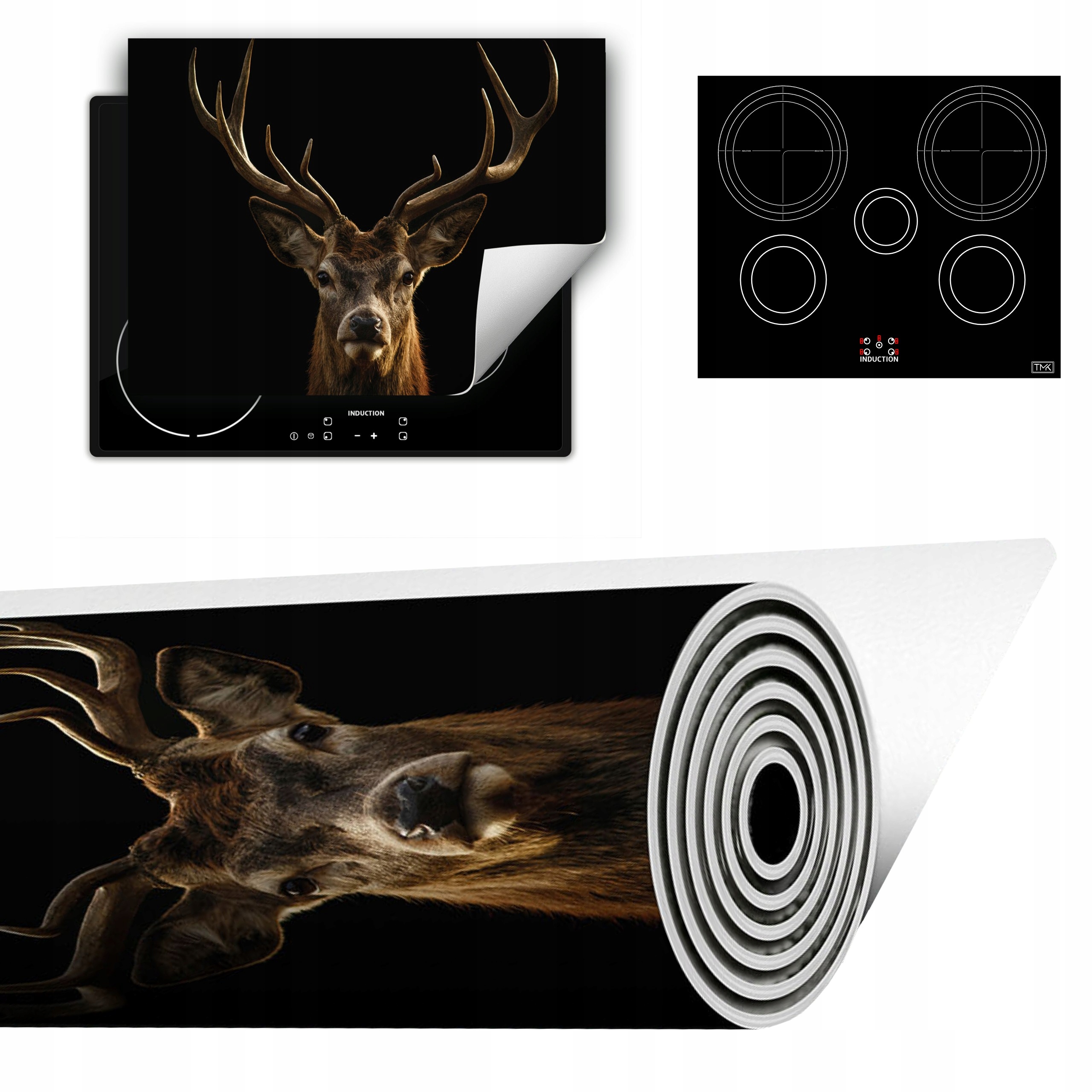 Vinylová Podložka Do Kuchyně Více Místa 70x52 černá jelen