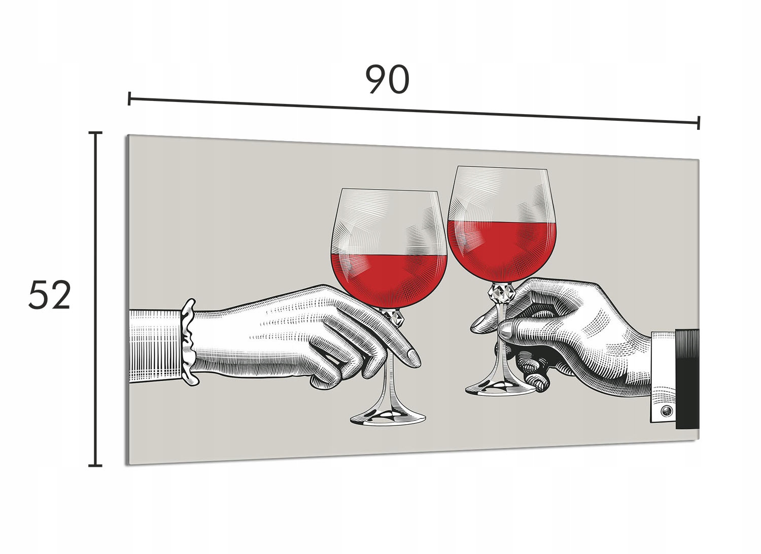 Skleněná ochranná deska na sporák 90x52 Víno