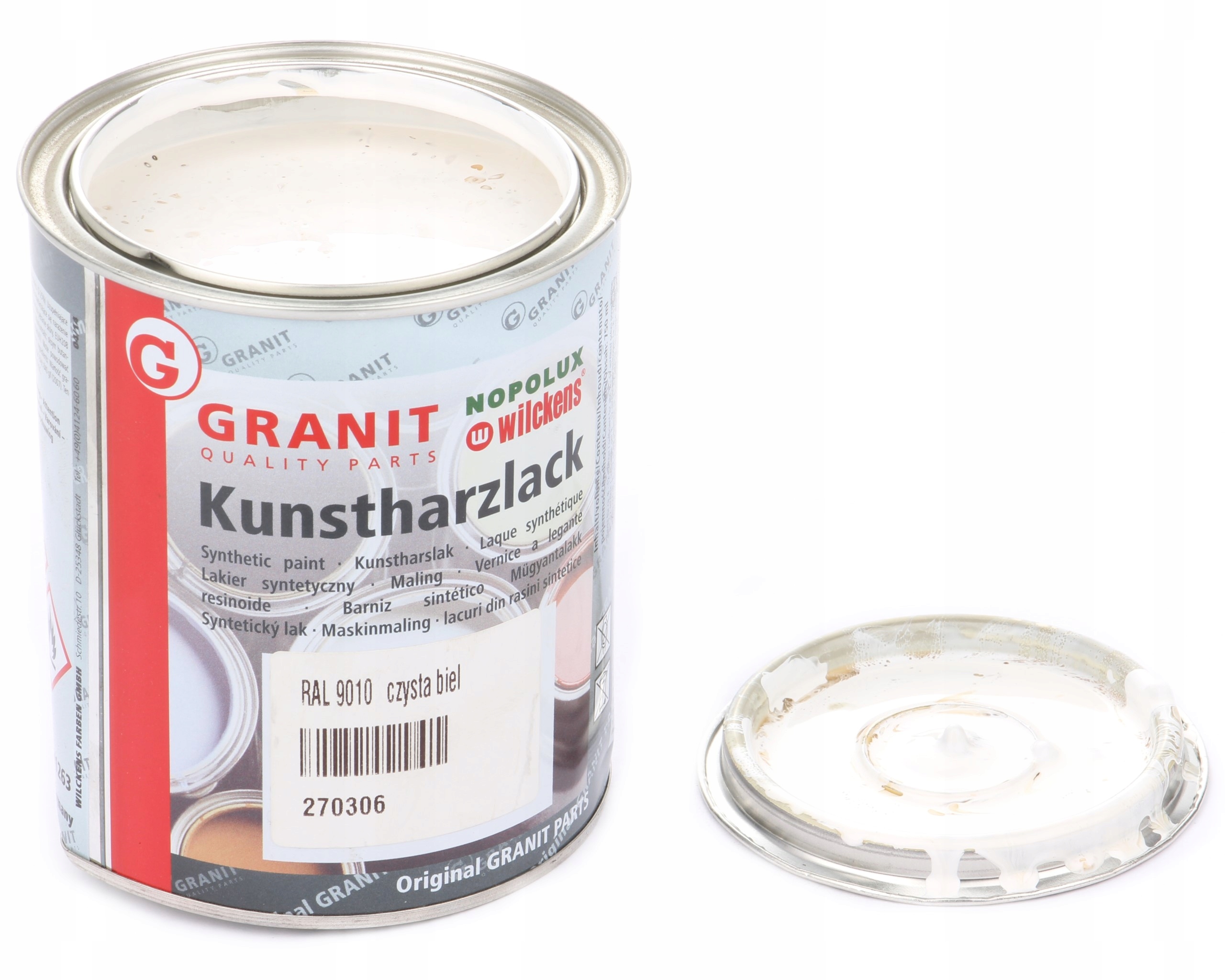 lak barva na stroje RAL9010 10l Wilckens Granit