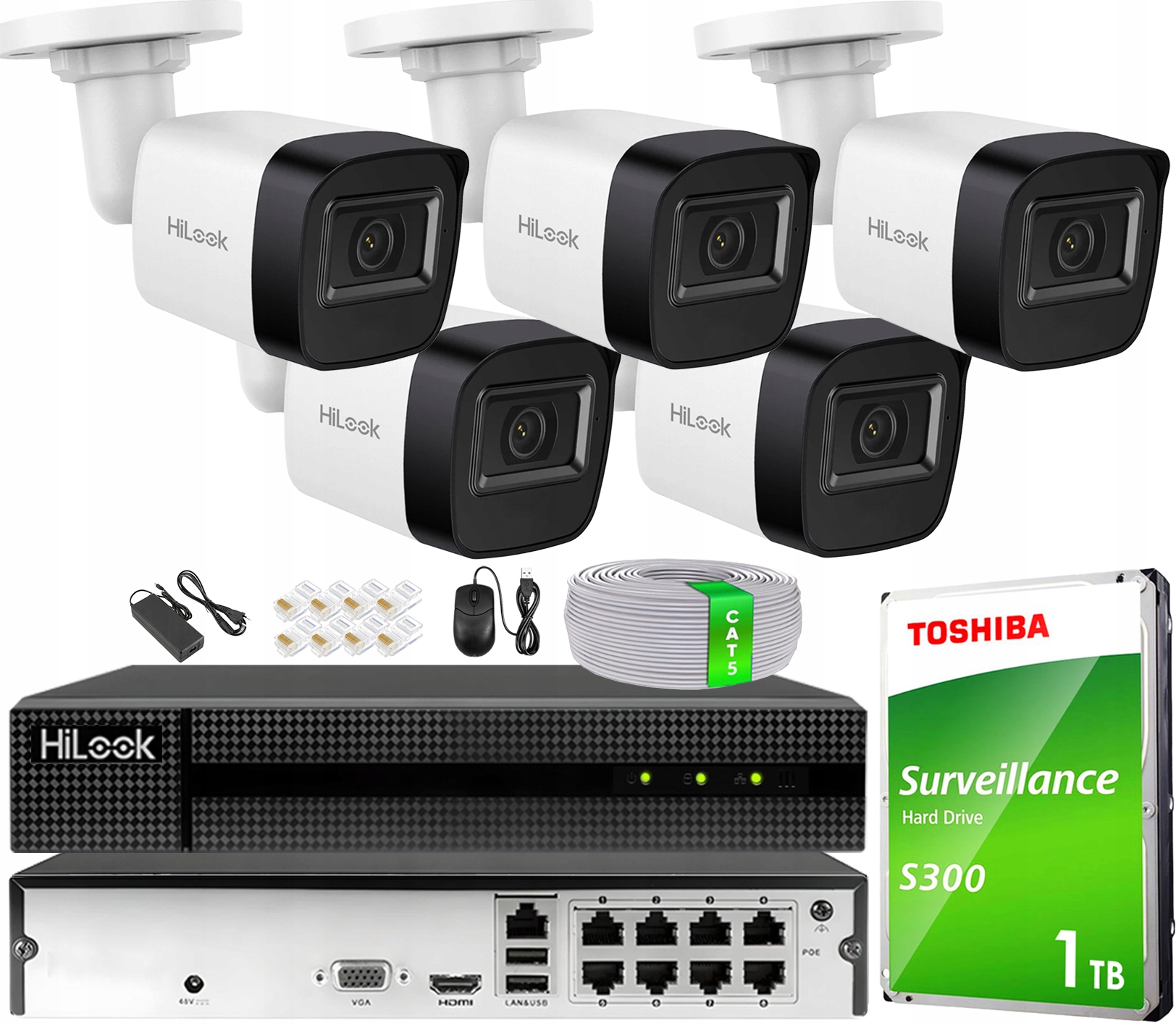 Sada Ip monitorovania pre rozšírenie 5 kamier 4Mpx Rekordér 8 kanálov PoE