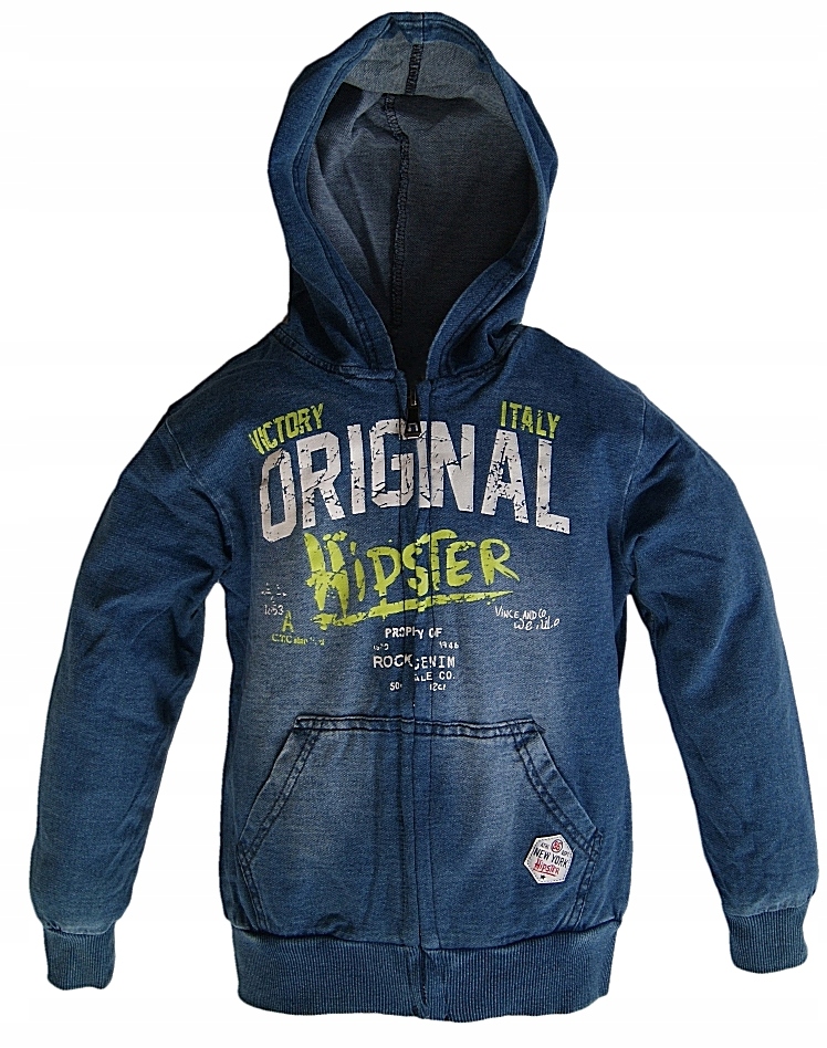 Chłopięca Bawełna Bluza JEANS HIPSTER 128 Rozmiar (new) 128 (123 - 128 cm)