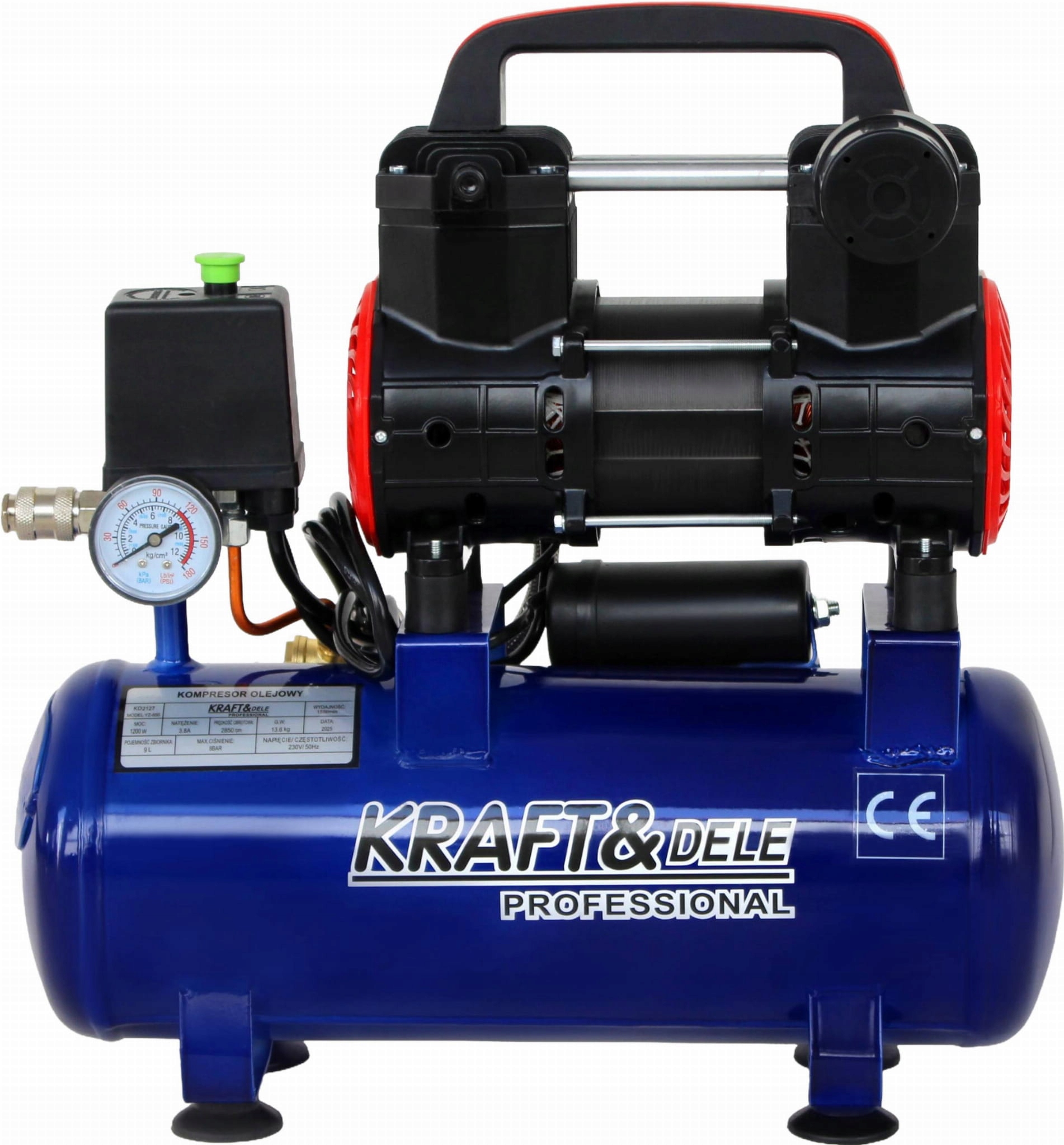 Bezolejový kompresor 9L 230V 1200W