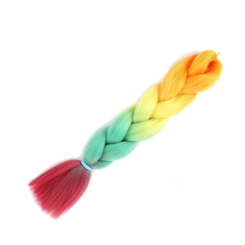 WŁOSY SYNTETYCZNE KOLOROWE WARKOCZYKI PASMA OMBRE Stan opakowania oryginalne