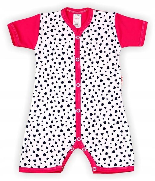 PAJAC KRÓTKI RĘKAW rampers , Serduszka małe 62 KLEKLE Liczba sztuk w ofercie 1 szt.