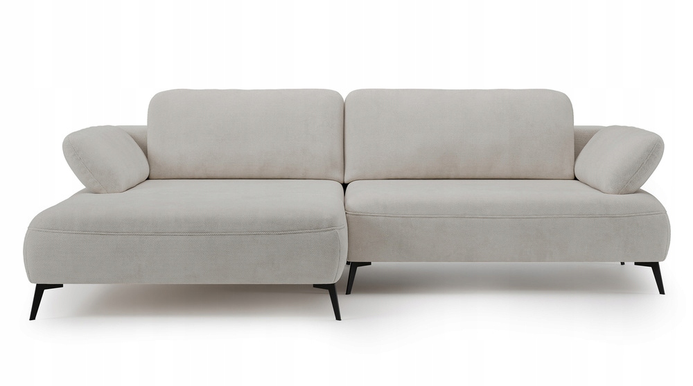 Rohová Sedací Souprava s funkcí spaní Avolla s úložným prostorem šedobéžová šenilová levá