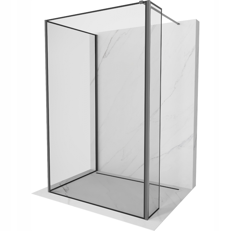 Ścianka szyba prysznicowa 120x90x30 Walk In Mexen Kioto czarna gun metal