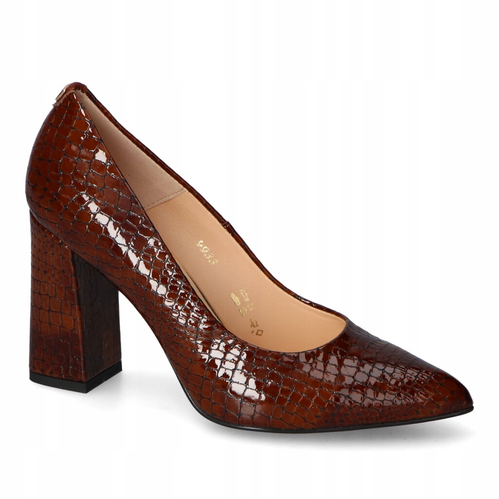 Boty Sala Hnědé Lakovací Kožené 39