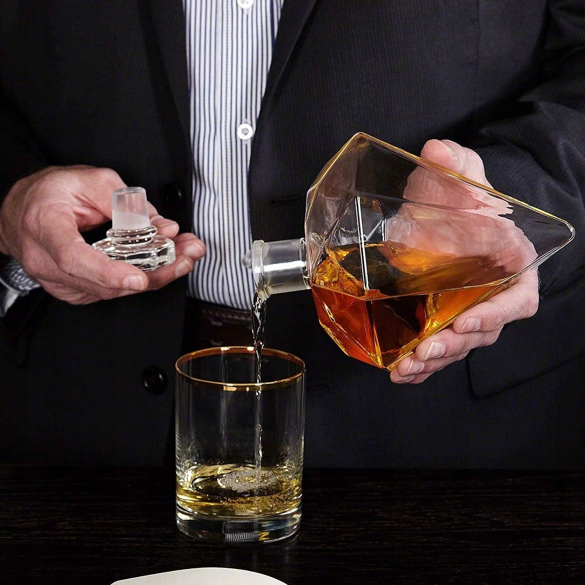 KARAFKA DO WHISKY KRYSZTAŁOWA KARAFKA DIAMENT ZESTAW DO WHISKY PREZENT Marka Mikamax