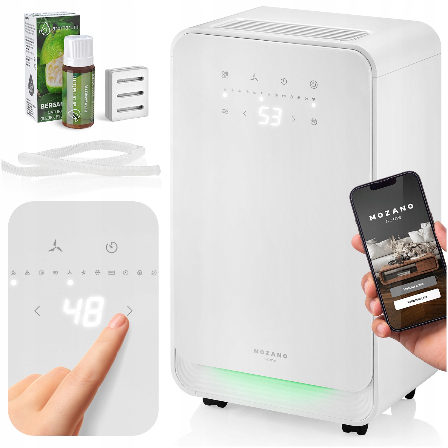 Osuszacz powietrza Mozano Dry Assist 280 W 12l/24h WiFi 4 tryby pracy timer