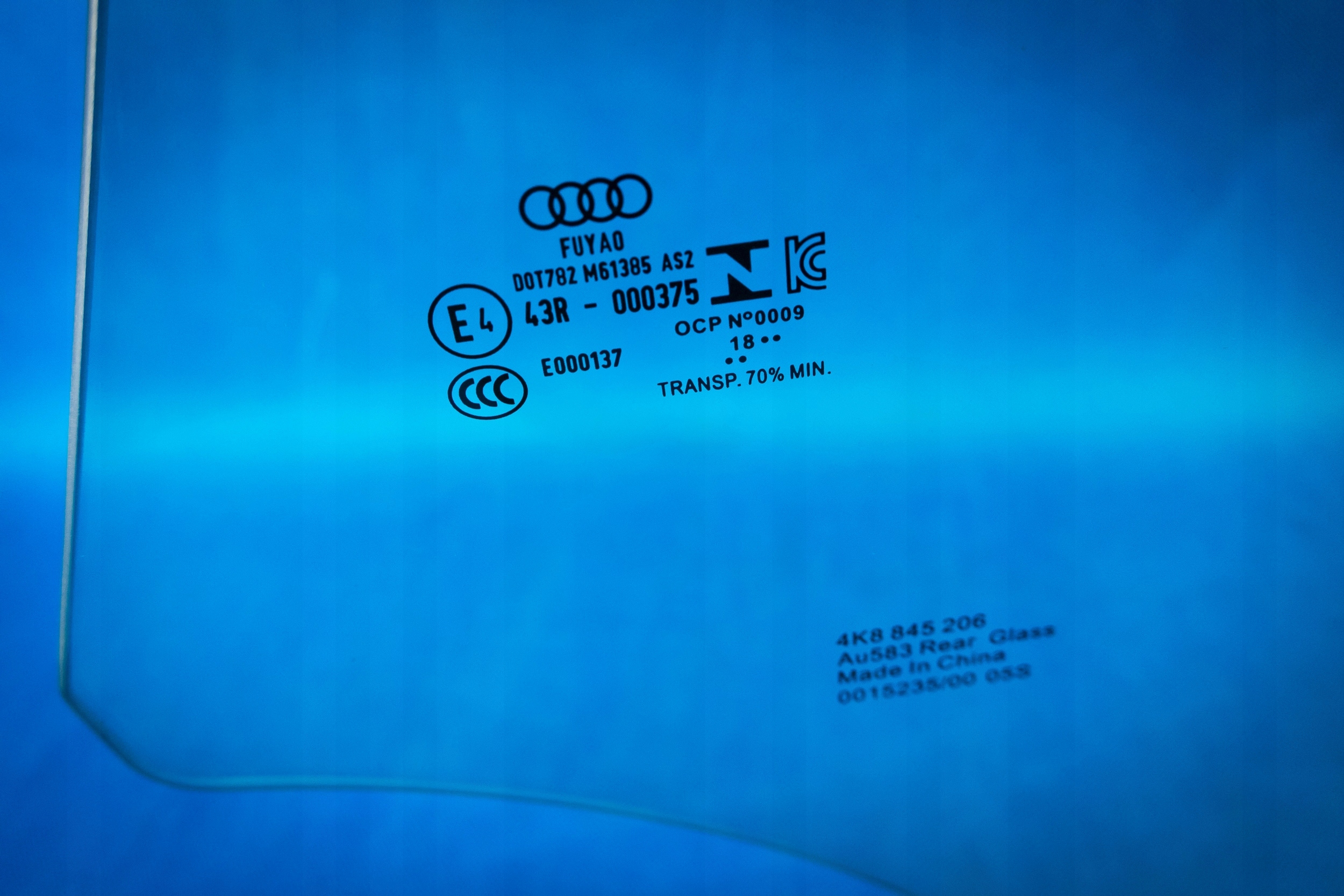 window rear rear part door right Audi A7 4K8 4K8845206