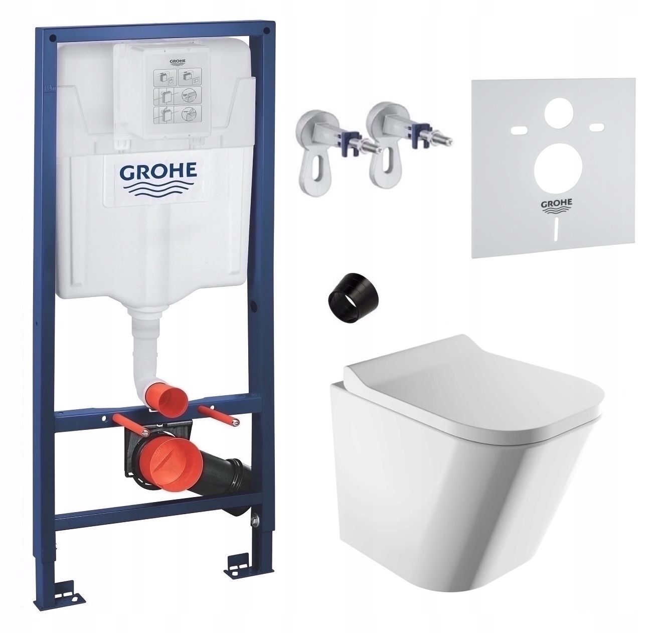 7v1 Podomietkový Wc set, rošt Grohe Wc miska Rim Silent Omnires tlačidlo