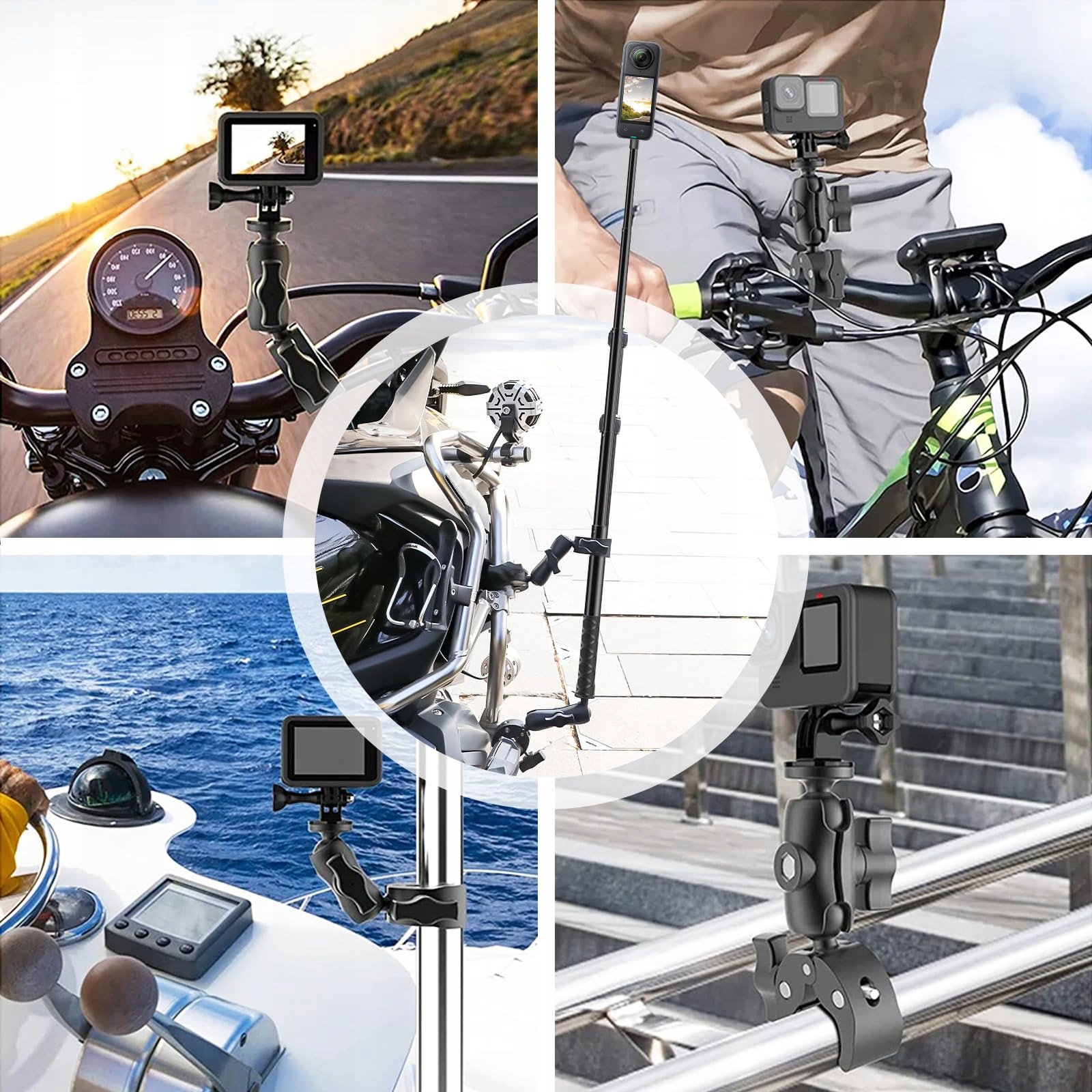 Uchwyt Na Kierownicę Do Kamer Sportowych Insta360 GoPro Czarny YSISLYBIN — miniatura 9