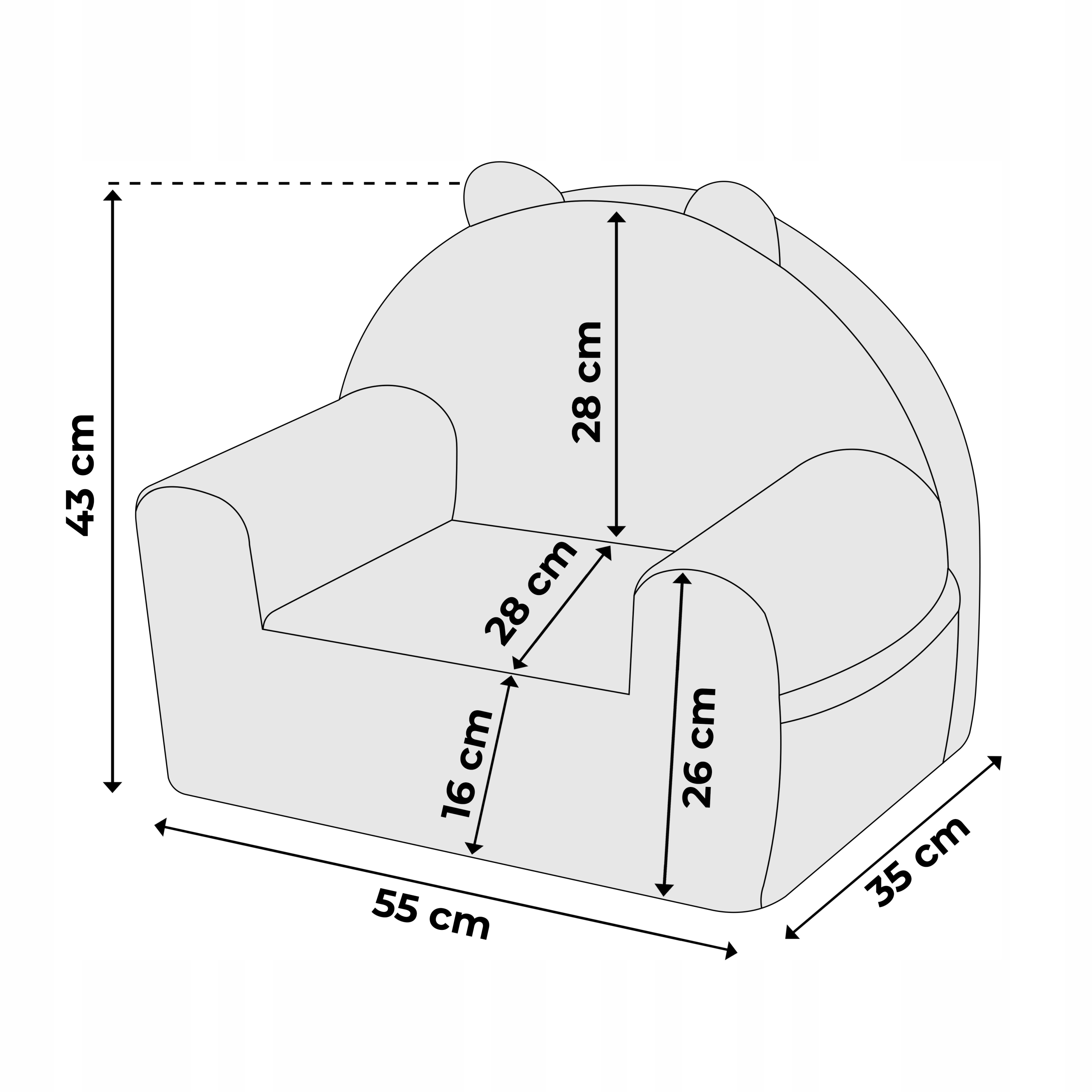 FOTELIK DZIECIĘCY PIANKOWY PIKOWANY KREMOWY RoyalChild Marka inna