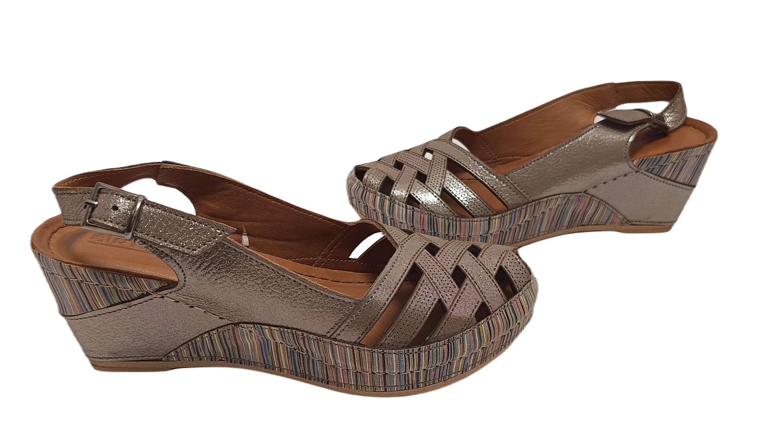 Pohodlné ažurové kožené sandály Artiker 42C0399 šedé, velikost 36