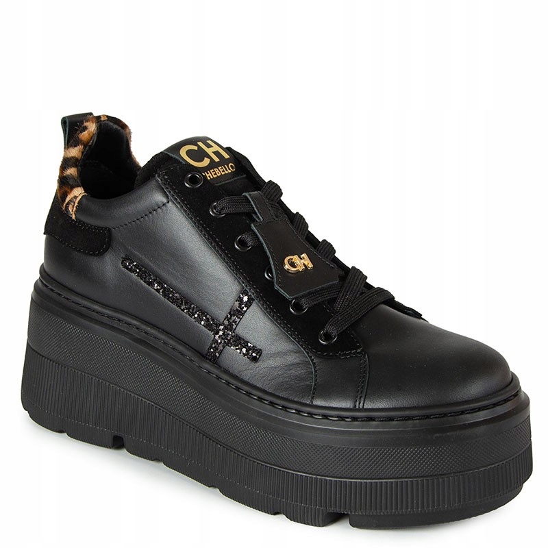 CheBello 4574 Černé Kožené Tenisky 40