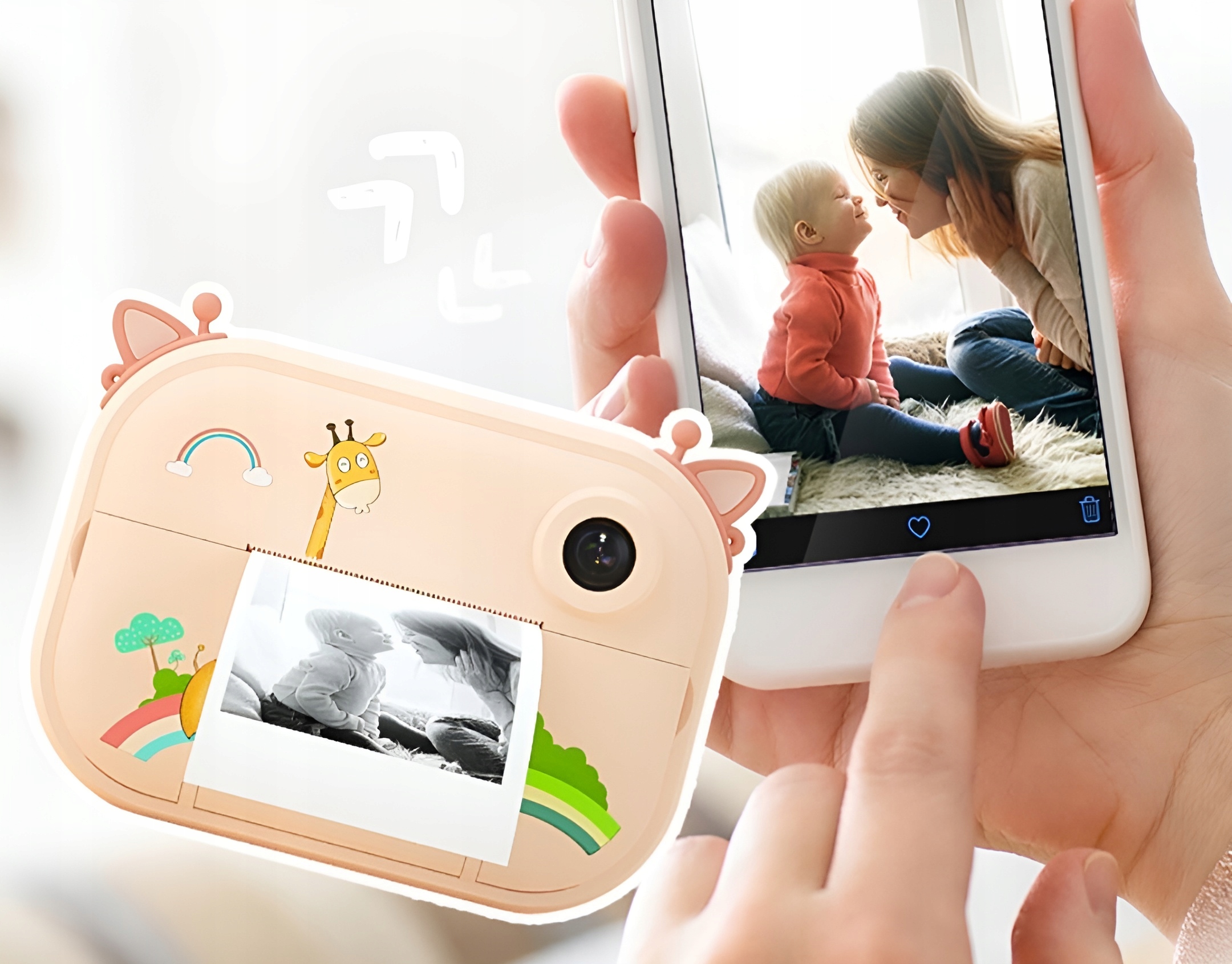 APARAT NATYCHMIASTOWY CYFROWY DLA DZIECI Z DRUKARKĄ KARTA 32GB + 2 ROLKI Rozdzielczość 12 Mpx